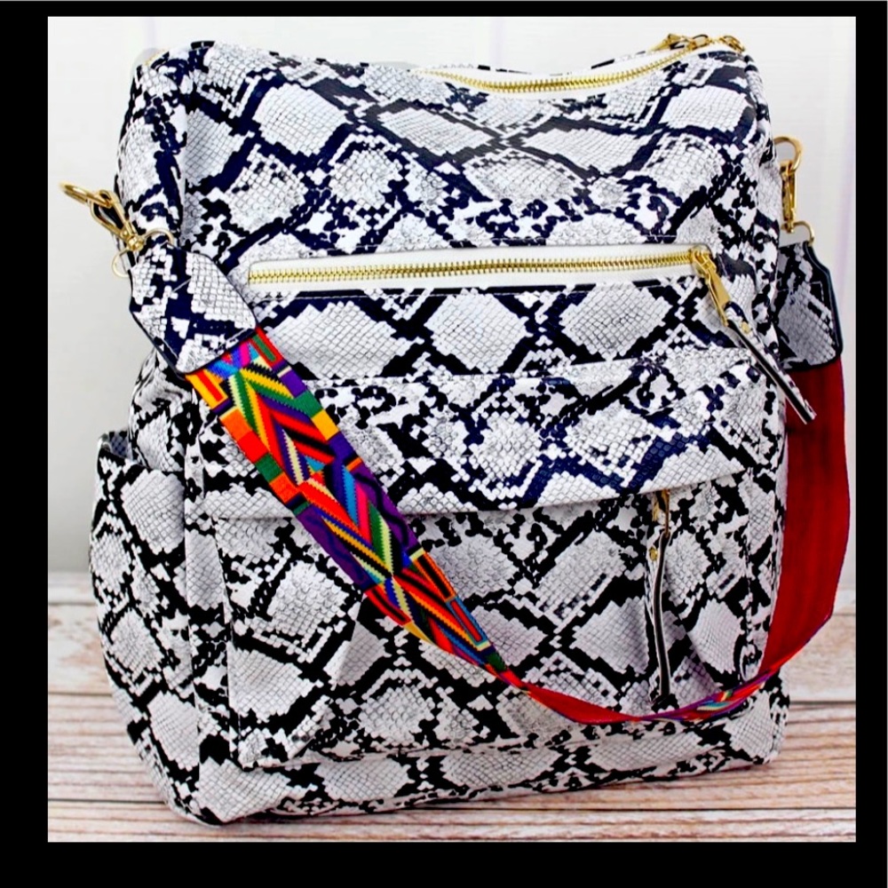 White Python Convertible Backpack - image 1